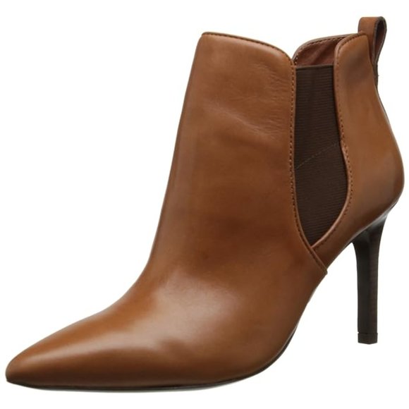Ralph Lauren Leather Ankle Boots Camel Brown SZ 6.5 - Picture 4 of 14